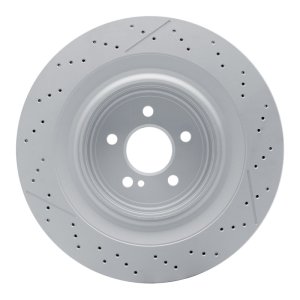 Mercedes-Benz E63 AMG S Brake Rotor (1) - Rear - R1 Concepts - Drilled & Slotted Carbon Alloy GeoMET - `10-`18